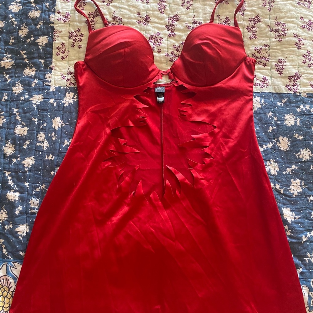 LA PERLA black label red hot laser cut out teddy
